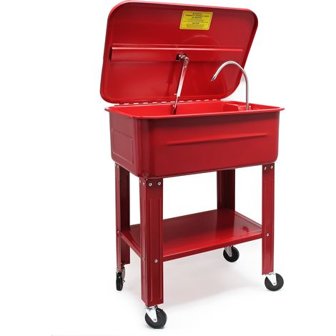 Wiltec – Fontaine de dégraissage 80L avec pompe – Nettoyage pièces mécaniques – Débit 12 l/min – Construction acier robuste – Usage mobile en garage