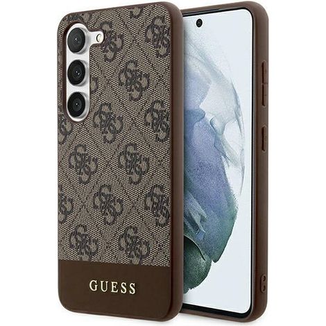 Guess GUHCS24MG4GLBR S24+ S926 custodia rigida marrone 4G Stripe Collection (1/5)