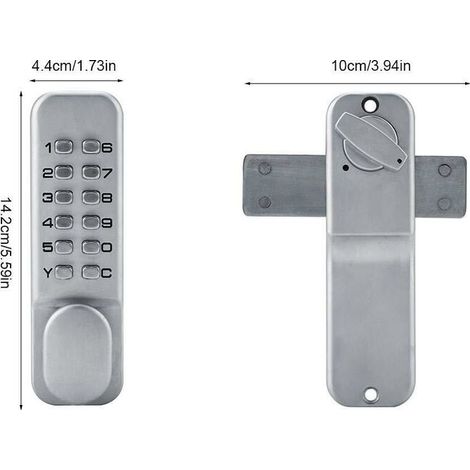 RHG Code Porte Serrure,1-11 Digit Code Combinaison Came Porte Porte Alliage de Zinc Serrure de Mot de Passe,Pratique Mot de Passe Serrure Codée de Sécurité Porte Fenetre Coulissante