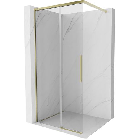 Mexen Rox Duschwand Walk-in 90 x 200 cm, transparent 8 mm, gold - 8C2-090-003-50-00