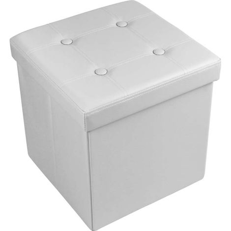 Pouf Pieghevole Multifunzione - Bianco - 38x38x38cm