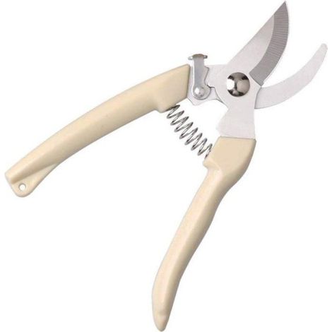 Sécateur - Acier Inoxydable - Coupe Jusqu'à 8 mm - Manuel Auto-Bloquant - Ergonomique - Blanc - 19 cm - 1 Pièce (1/5)
