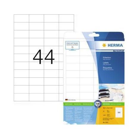Universaletikett PREMIUM 48,3 x 25,4 mm (B x H) nicht wieder ablösbar Papier weiß 1.100 Etik./Pack. (1/4)