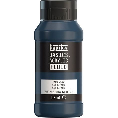 Peinture acrylique - Fluide - Gris de Payne - 310 - Liquitex - Basics Acrylic fluid - 118ml