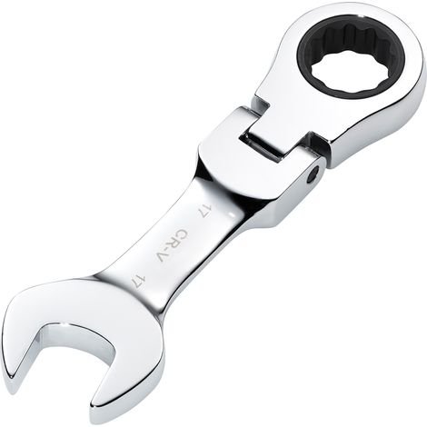 Draper 17MM STUBBY FLEX RACT. SPANNER 27977 27977 HI-TORQ® Metric Stubby Flexible Head Ratchet Combination Spanner