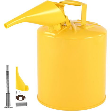 Mophorn Sicherheitskanister, 19 L, Typ I Behälter für Diesel mit Flammensperre, selbstschließendem Deckel & PE-Trichter, ergonomischem Griff, Aufbewahrung für brennbare Flüssigkeiten, Gelb (1/5)