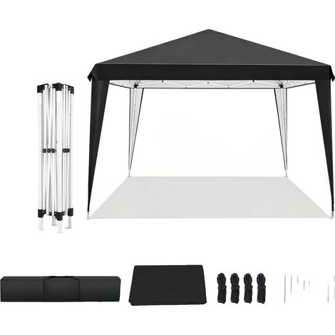 Caseta de jardín, diseño desplegable, toldo impermeable, color negro, 33M-a (1/2)
