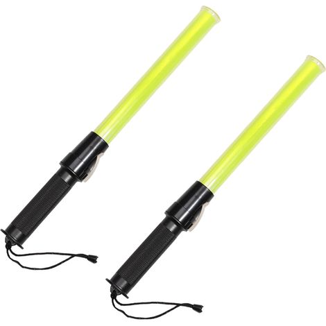 Batons De Signalisation - 43 Cm - Lumière Led D'Alarme - Pour Commande De Trafic Et Évacuation - 2 Pièces (1/5)