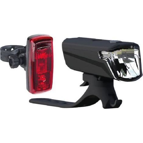 Feu Avant Et Feu Arriere - LED 15/30 Lux - Alimentation Piles AAA - Montage Selle Ou Guidon - Set D Eclairage
