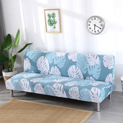 Sollbry Housse de canapé extensible imprimée pour futon - Protection de meubles en polyester élasthanne - Lavable en machine - Lavable en machine (190-210cm) (1/4)