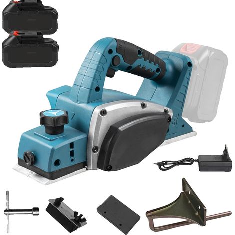 Raboteuse Électrique, Moteur Sans Balais, Profondeur de Coupe Réglable, 2 Batterie 1 Prise EU (1/2)