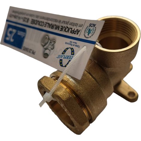 Applique laiton compression - 25 mm -3/4 pouces - Interplast (1/2)