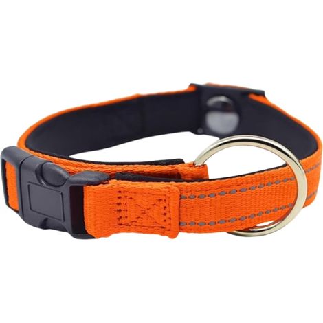 Pawliberation Magnethalsband für ältere Hunde – Strapazierfähig, reflektierend, mit robustem Verschluss, Orange (1/5)