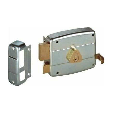 Serratura Applicare Catenaccio E Scrocco Doppio Cilindro Fisso 50421 - mm.60 SX (50421602)
