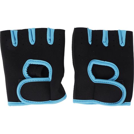 Gants de sport ajustables bleu foncé, élastiques et respirants pour fitness, musculation et salle de sport (1/5)