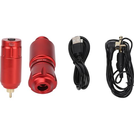 Machine de Tatouage Rotative RCA sans Fil, Pénélope Professionnelle avec Batterie 1200mAh pour Artistes Tatoueurs, Rouge (1/5)