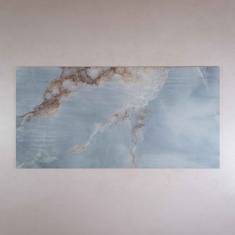 Carrelage Effet Marbre THE ROOM 60x120 cm Onyx Aqua Gloss (1/2)