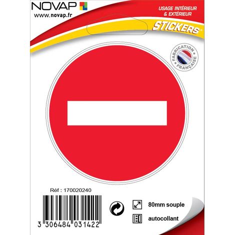 Panneau Sens interdit - Vinyle adhésif Ø80mm - 4031422