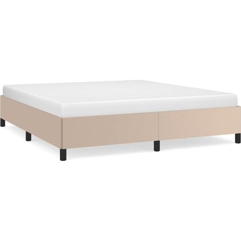 Lit double  Lit adulte  Cadre de lit sans matelas cappuccino 160x200 cm similicuir