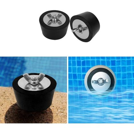 Bouchon de Piscine d'hiver,2 Bouchons d'hiver en Acier Inoxydable pour Piscine - avec boulons en Acier Inoxydable,pour Buses d'entrée de Piscine, tuyaux d'évacuation de Piscine (1/2)