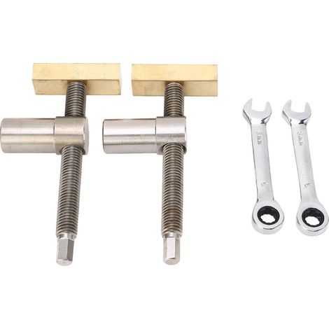 [JAMAIS UTILISÉ]Pince de bureau pour le travail du bois, bloc en acier inoxydable et laiton, étau à chien d'établi, fixation rapide, couleur acier, 19 mm/7,5 pouces (1/5)