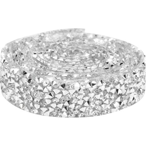Bande thermocollante en maille de cristal et strass de 5 yards (argentée) (1/5)