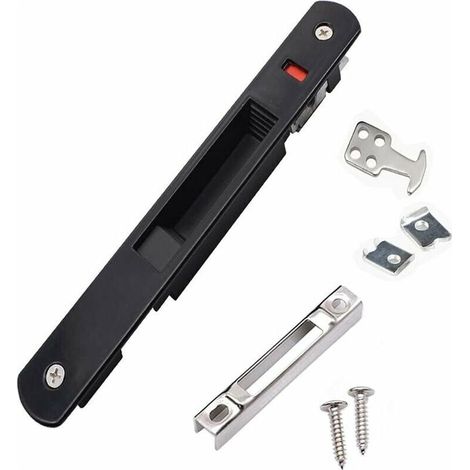 YMYNY Porte Coulissante Fenêtre Crochet Serrure Serrure de Porte Coulissante, Raccords de Quincaillerie de Verrouillage Simple de FenêTre de Porte Coulissante en Verre D'Acier Inoxydable de MéNage 13T (1/4)
