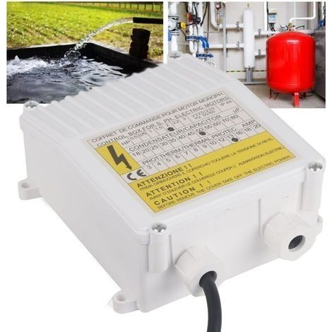 Pumpensteuerkasten mit integriertem thermischen Schutzschalter für 1,5 kW 2 PS 80 µF 25 A Tauchpumpen für Hausbrunnen mit Tiefbrunnenansaugung (1/4)