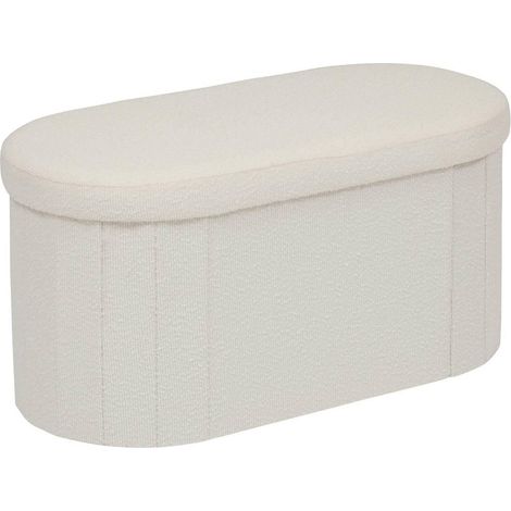 Pouf Coffre Double "Fink" 76cm Blanc (1/5)