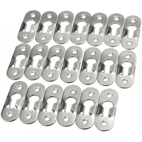 50 PièCes Trou De Serrure En MéTal Attache Invisible Cintres De Trou Serrure Metal Peinture Attaches Trou Cintres De Trou De Serrure En MéTal Fixation Pour Cabinet Miroirs Cadres Photo Armoires (1/4)