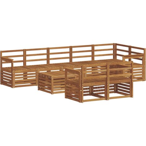 Sofa Sets 9 pcs Natural Solid Acacia Wood vidaXL (1/5)