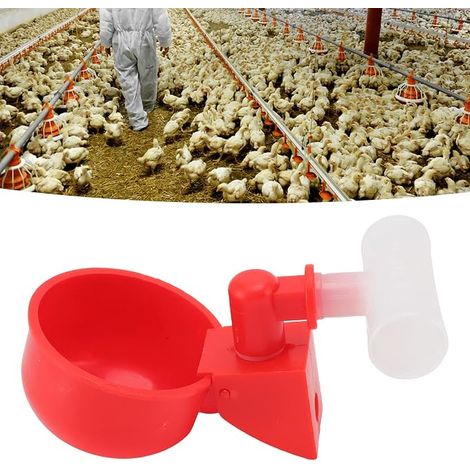 abreuvoirs automatiques pour Poulets, Remplissage Automatique, prévention des fuites, Bol Rouge pour Boire des Pigeons, pour Canards, Oiseaux, Poules, (G3/4) (1/5)