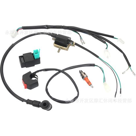 Off-road motorcycle parts 50cc-140cc engine kick start wiring harness spark plug high voltage transformer CDI assembly (1/4)