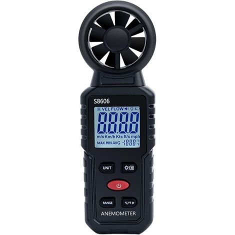 3 en 1 Anémomètre Numérique Portatif, Mesure de 0 à 45 m/s pour la Vitesse du Vent, la Puissance du Vent et la Température du Vent, Idéal pour la Navigation et le Vol (1/4)