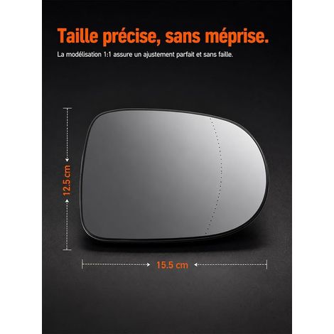 Verre de Rétroviseur Chauffant pour Clio 3 2009-2012 et pour Modus 2009-2012, 7701069553 7701069522, Miroir de Rétroviseur Extérieur (1/4)