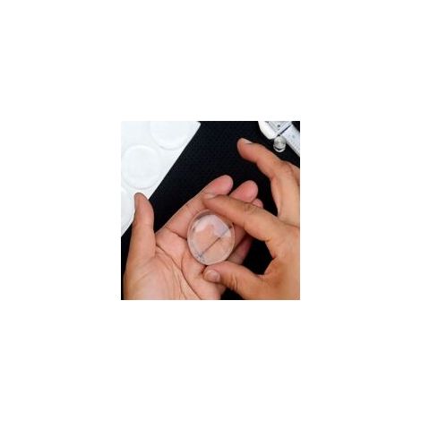 12 Protezioni da parete per maniglie delle porte, rotonde, trasparenti, in gomma morbida, paracolpi autoadesivi per maniglie delle porte (50 x 5 mm) - Crezuo
