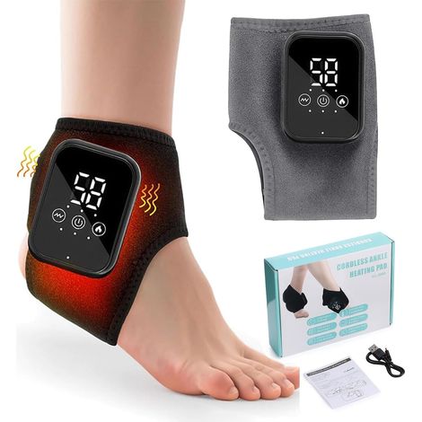 Appareil de massage électrique 3 en 1 pour pieds - Masseur de pieds sans fil avec 3 modes et 5 niveaux de chaleur - Coussin de massage chauffant pour pieds et talons pour hommes et femmes (1 pièce) (1/5)