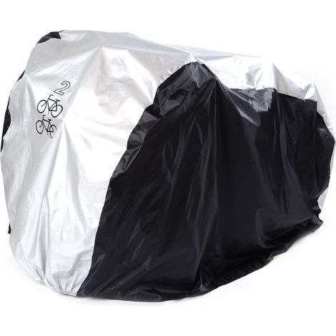 Fahrradabdeckung für 2 Fahrräder, wasserdichte Polyester-Abdeckung, staub-, regen-, sonnen- und schneesicher, für Rennräder und Mountainbikes, 200 x 75 x 110 cm (1/5)