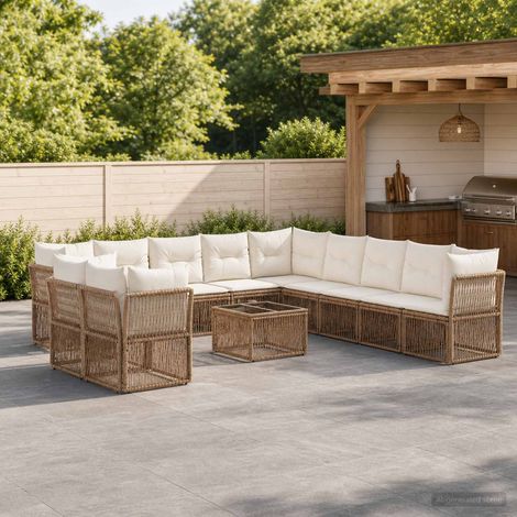 Set Divano da Giardino 12 pz Beige polyrattan vidaXL (1/5)