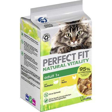 Perfect Fit Natural Vitality 1+ Truthahn & Huhn Katzenfutter 6 x 50g