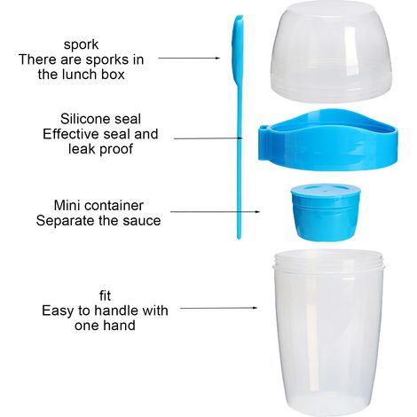 Tasse à double bol pour petit-déjeuner avec couvercle et fourchettes Poons pour les professionnels (1/5)