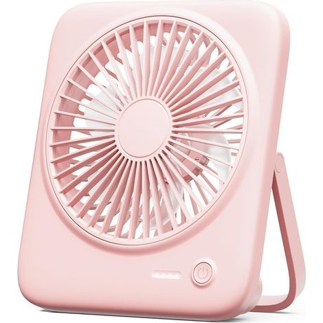 Tragbarer Tischventilator, kleiner persönlicher Ventilator, leise, 4 Geschwindigkeitsstufen, geeignet für Reisen, Büro und Arbeitszimmer (rosa), 16,5 cm (1/5)