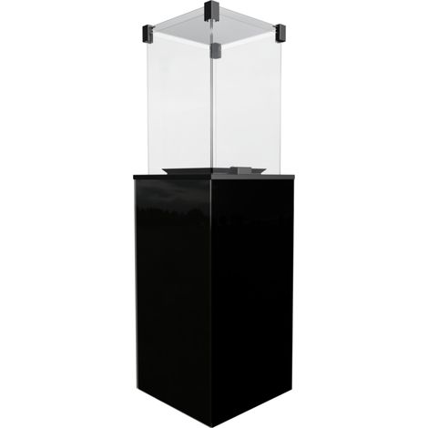 KRATKI Gaskamin PATIO Glas Schwarz Manuell Gasheizgerät Wärmelampe Gartenkamin 4-8,2 kW (1/5)