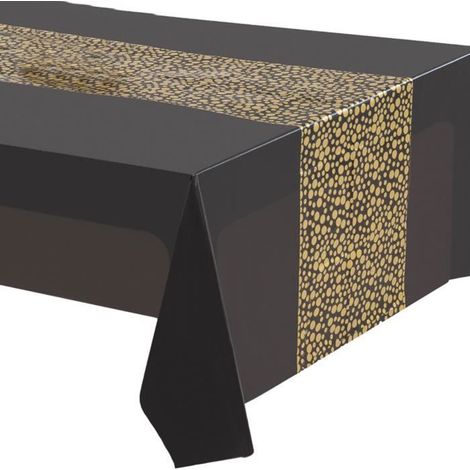 NAPPE DE TABLE JETABLE - NAPPE EN PAPIER INTISSE Couverture de table Peva PEVA POINT POINT STYLE style-Black1 (1/4)