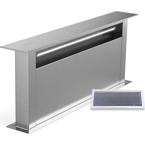 Klarstein Royal Flush Eco - Cappa aspirante  A scomparsa  713,8 m³/ora  Boost  Controllo touch  Classe energetica A++