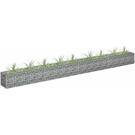 vidaXL Gabbione Letto Rialzato in Acciaio Zincato 360x30x30 cm