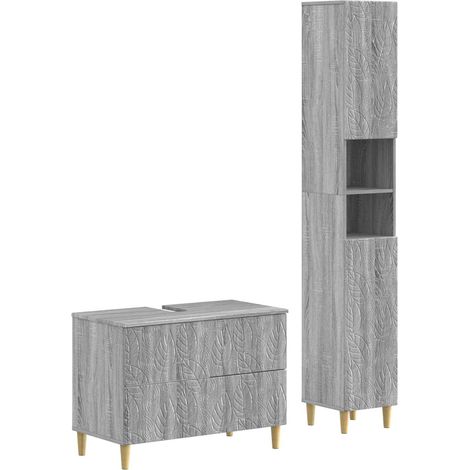 Maison Exclusive - Ensemble de 2 meubles de salle de bain DELFT Sonoma gris (1/5)