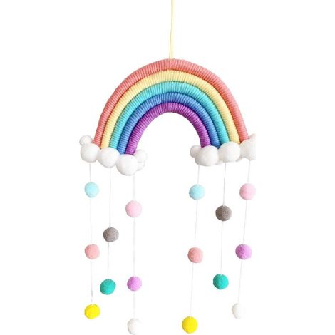 Tenture murale macramé arc-en-ciel bohème, tissée à la main, modèle CH5A-1 – DELKEVIC (1/5)