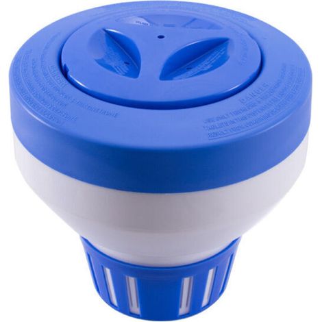 Distributeur de chlore flottant, flotteur de chlore/brome pour piscine et spa, chlorateur flottant grande capacité de 18 cm et support de brome pour feuille chimique de 7,6 cm (pliable)