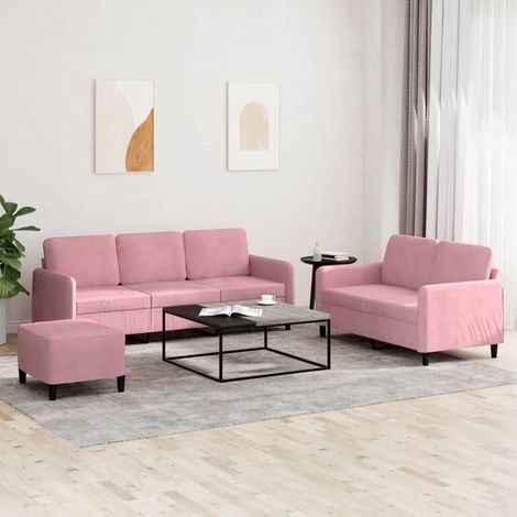 3-tlg. Sofagarnitur Rosa Samt (1/5)